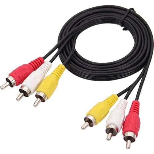 3 RCA to RCA Audio Video Cable Male To Male 3RCA To 3RCA Audio Video AV Cable Cord Wire For DVD TV