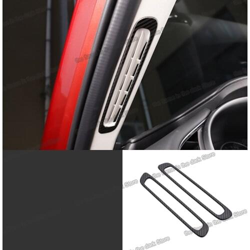 Lsrtw2017 carbon fiber car A post air outlet vent trims frame decoration for mazda 3 mazda3 axela 2019 2020 2021 accessories BP