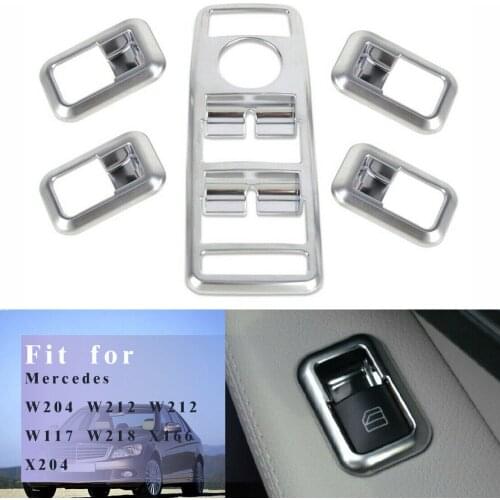 Interior Window panel trim 5pcs Silver For Mercedes GLK GLA A B C E-Class W204 W212 gl Door Useful