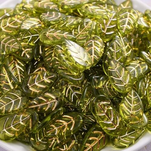 30-120Pcs Charm Green Leaves Shape Acrylic Beads Cute Loose Spacer Beads For Handmade Making Jewelry DIY Bracelet Accessories