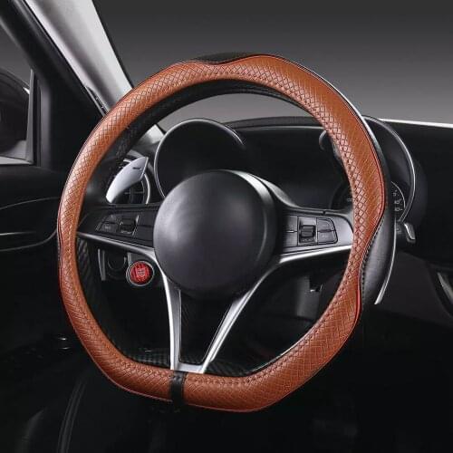 Bounds steering wheel cover Sweat-absorbent breathable Whole top layer cowhide Fine hand stitching