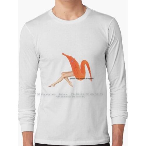 Worm On A String Long Sleeve T Shirt 100% Pure Cotton Big Size Worm On A String Legs Leg Worm On A String With Legs Orange Fuzzy