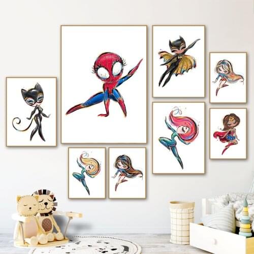 Canvas Painting Disney Marvel Classic Movie Batman Iron Man Anime Posters prints Wall Art Picture for Living Room Home Decor