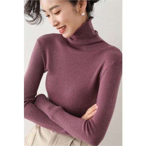 LMQ NEW 2020 Winter Women Sweater Long Sleeve Knitted Ribbed Slim Turtleneck Jumper Soft Warm Pull Femme Pullovers All-Match