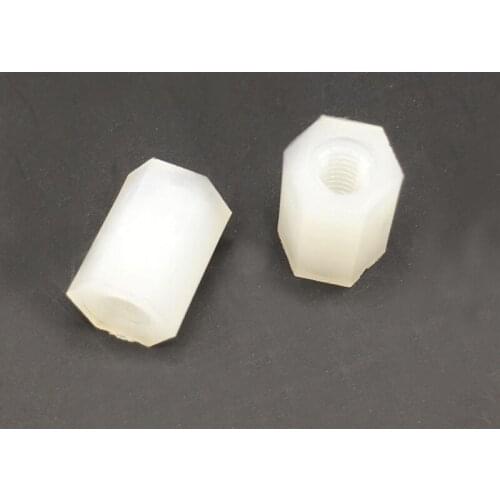 M3x8 Nuts Hex PCB Spacer Standoff Pillar Female to Female Plastic Nylon Accessories for UAV Quadrotor Off-White Pack 100