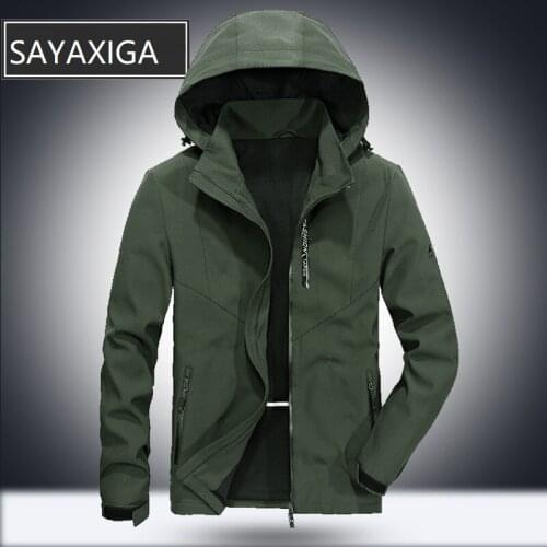 2019 Fashion men fast drying spring jacket coat hooded outwear thin long sleeves outfit long sleeves casual blouse plus size 3XL