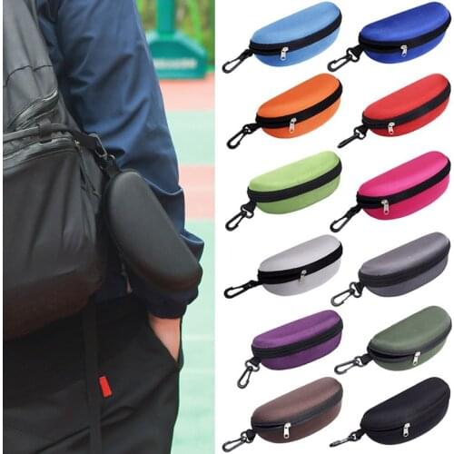 Fashion Sunglasses Reading Glasses Carry Bag Hard Zipper Eyeglass Box with Carabiner Travel Pack Glasses Pouch Case New