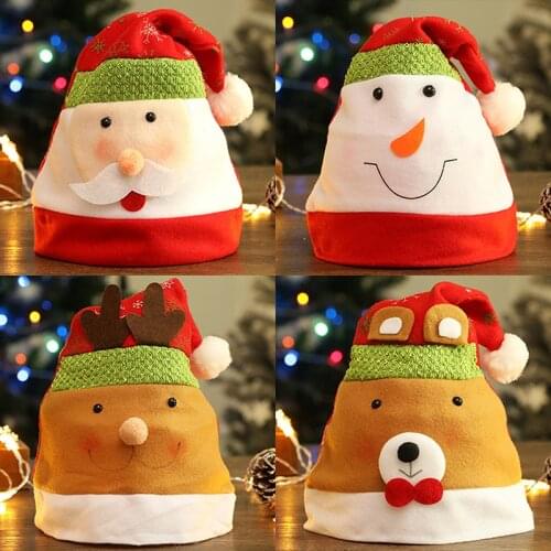 Cartoon Cute Children Adult Christmas Hat Red Santa Claus Hat Christmas Party Hat Comfortable Christmas Hat New Year Decor