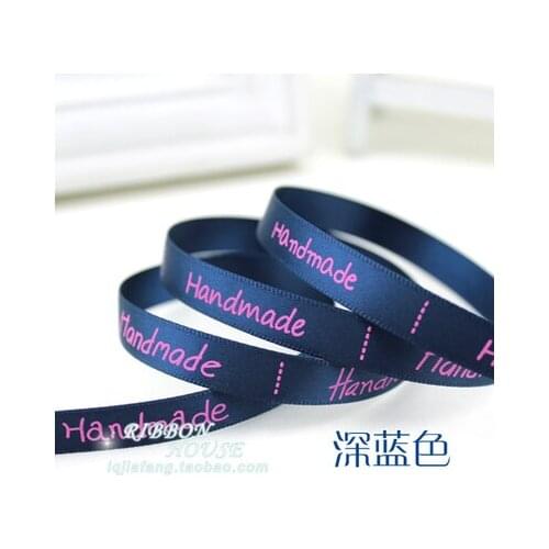 New 2meter/lot 3/8'' (10mm) Navy Blue printed grosgrain ribbon colored romantic ribbon gift wrap ribbons 9 colors are Available