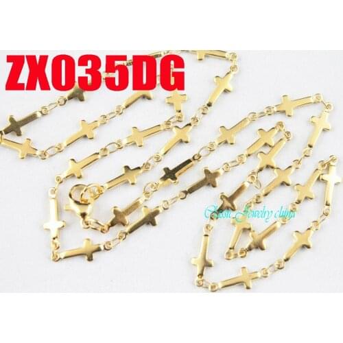 16"-35" 5mm cross chain stainless steel necklace womens mens religious necklace fashion jewelry 20pcs ZX035DG