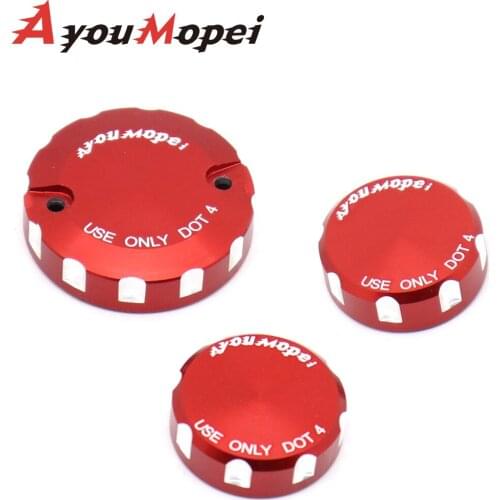 Motorcycle Front Brake Clutch & Rear Brake Fluid Reservoir Cover Cap For Ducati Hypermotard 1100 2007-2012 2008 2009 2010 2011