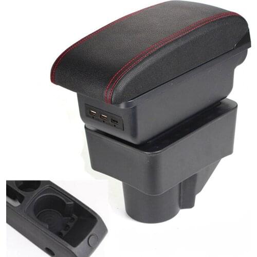 Fo Ford Fiesta armrest box universal car center console modification accessories double raised with USB