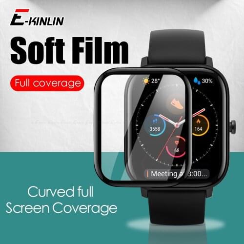 Full Cover 99D Curved Soft Protective Film Screen Protector For Amazfit Smart Watch 1S GTS 2 BiP S Lite Not Tempered Glass