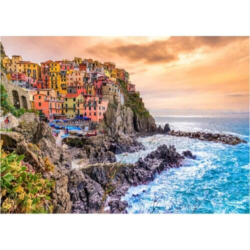 Italia Cinque Terre full diamond cross-stitch diamond painting living room decoration diamond embroidery European architecture