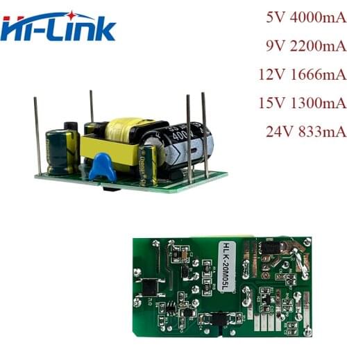 Hi-Link 220V/110V to 5V/9V/12V/15V/24V 20W step down power transformer AC DC converter module Open Frame