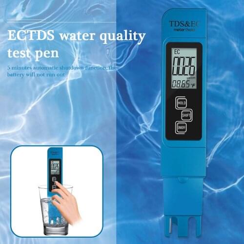 Portable Ph Meter Water Quality Tester TDS Temp Digital LCD 3 in 1 EC Meter for Family Outdoor Swimming Accessories