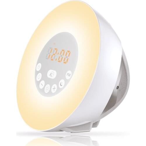 LED Bedside lamp RGB color lving room Sunrise Alarm Clock Coulax bluetooth speaker wake up lamp light
