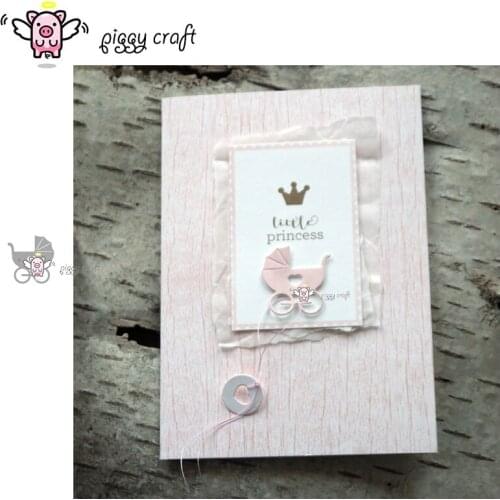 Piggy Craft metal cutting dies cut die mold Baby carriage Scrapbook paper craft album card punch knife art cutter die