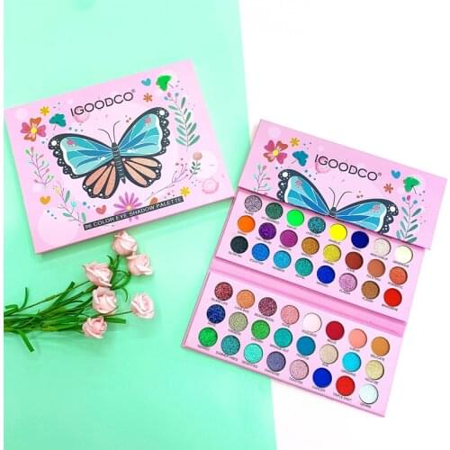 96 Colors Eye Shadow Plate Shimmer Matte Sequins Large Plate Multi-Color Makeup Hot Selling Butterfly Pattern Long-lasting