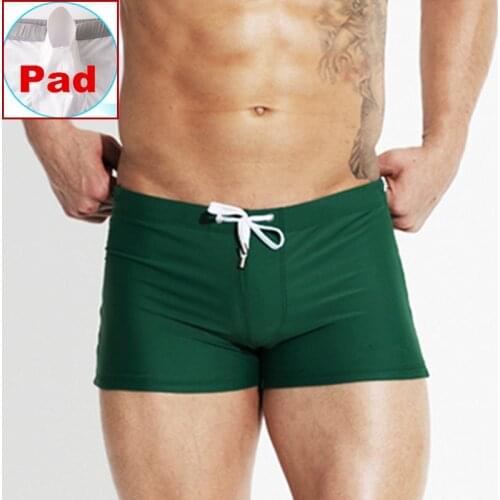 Mens Swim Trunks Swimming Boxer Briefs Gay Swimwear Sexy Push Up Men Swimsuit Shorts Beach Bathing wear zwembroek sungas Desmiit