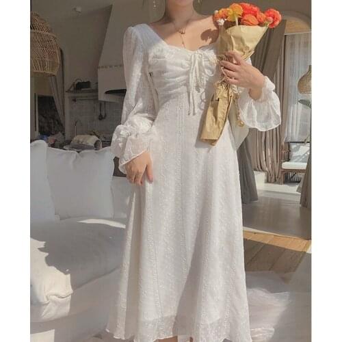 Vintage Solid Lace Midi Dress Sexy Party Club Vintage Strapless Long Sleeve Dresses Women Spring Autumn Casual Vestidos De Mujer