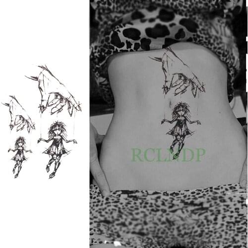 Waterproof Temporary Tattoo little girl geometric tatto flash tatoo fake tattoos large size body art for lady women man kids