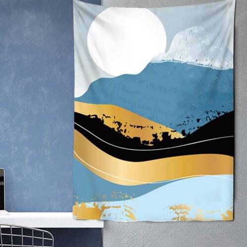 Scenic Painting Tapestry Wall Hanging Abstract Mountain Tapestries Wall Hanging Beautiful Landscape Livingroom Wall Cloth