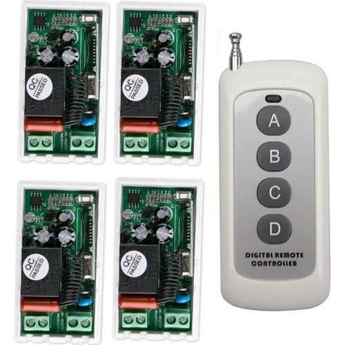 1 ch RF wireless remote control switch 220V easy connection 4* receiver+1 * transmitter higt power 300m