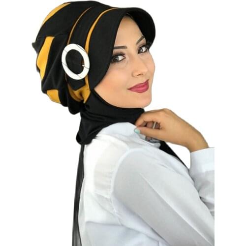 2021 new Fashion Hijab Women Muslim Bathing Cap Islamic Hijab Scarf Neckerchief Black Hijab Hat