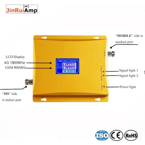 2g 4g mobile signal booster DUAL BAND 900/1800mhz cellular signal cell phone repeater gsm amplifier with LCD display