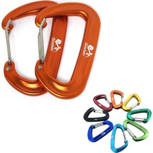 4PCS Aviation Aluminum D Shape Carabiner 12KN Hammock Safety Clasp Climbing Buckle