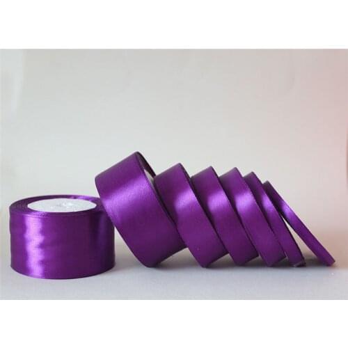 25Yards/ 6mm-50mm Purple Satin Ribbon DIY Material For Prom Party Decoration Gift Box Packaging Bowknot Wedding Accessories