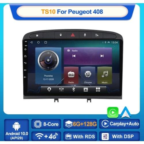 MEKEDE TS10 Android 10 For Peugeot 308 308S 408 2012 - 2020 Car Radio Multimedia Video Players Android Auto CarPlay BT 2 din dvd