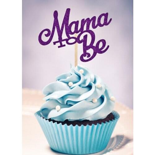 Glitter Mama TO BE cupcake Toppers baby shower birthday party cake decorations food picks supplies
