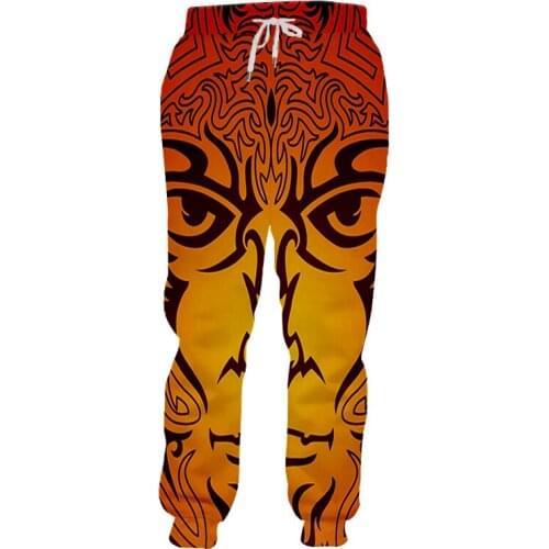 CJLM Unisex Hiphop Casual Sweat Pants Fall Winter Elastic Waist Full Length Joggers Haren Pants 3d Print Face Pattern Sweatpants