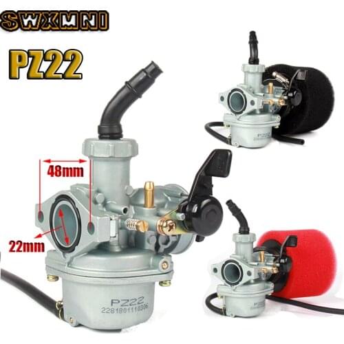 22mm PZ22 Carb Carburetor With Air Filter For 110cc 125cc SSR Lifan CRF50 Pit Dirt Bike Motorcycle ATV