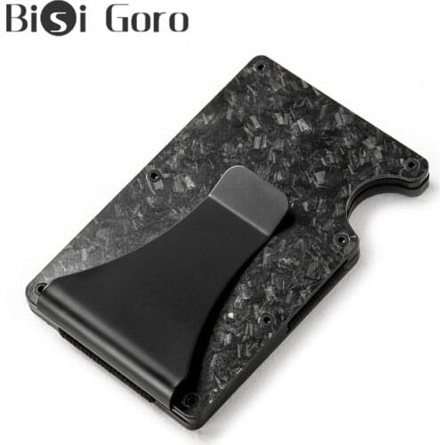 BISI GORO 2020 RFID Blocking Business Bank Card Case Pocket Bag Thin Credit Card Holder Minimalist Mini Wallet Aluminum Metal