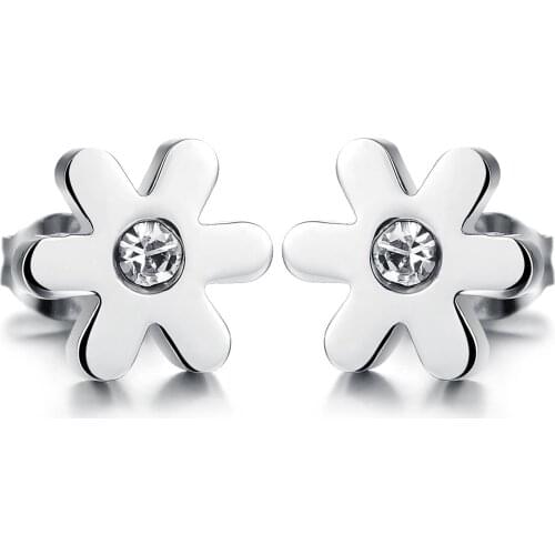 FAMI Small daisy earrings small fresh girl flower earrings fashion cute European American fashion new WOMAN FEMALE jewelry