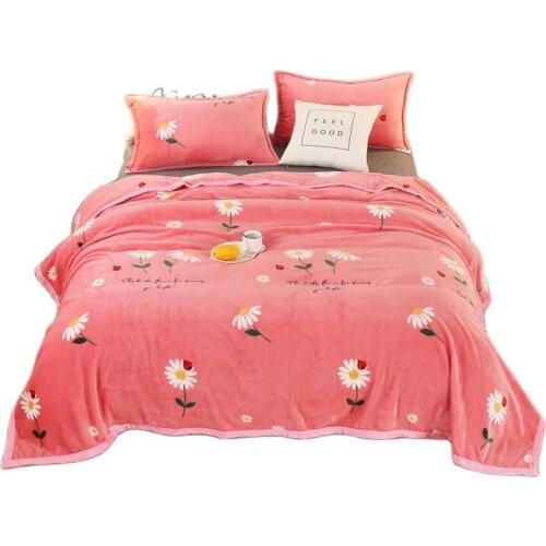 Cute Flannel Thick Winter Coral Cover Super Warm Soft Blankets Throw for Sofa