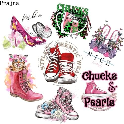 Fashion Shose Iorn-On Transfers For Clothing DIY Cartoon Applique Heat Thermal Transfer Patches For Clothes Thermo Stickers