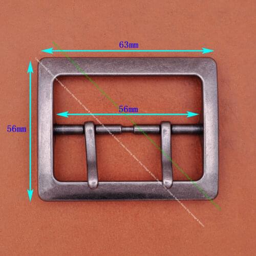 Men Western Vintage Silver Wide Double Pin Center Bar Leathercraft Leather Belt Buckle Replacement Fit 56mm
