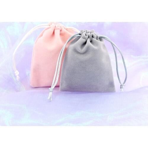 10Pcs/lot 7x9cm Soft Velvet Bag Jewelry Earring Necklace Packing Bags Christmas Wedding Velvet Drawstring Gift bags Pouches