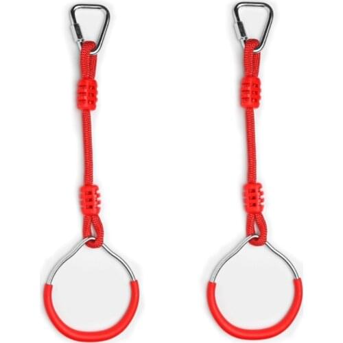 1Set Outdoor Game Play Sets Interactive Kid Climbing Swing Bar Ring Garden Yard Climber Ninja Ring for Obstacle Courses 69HE