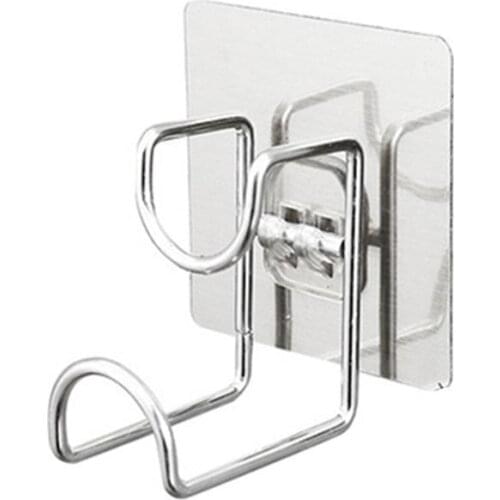 Wall Mounted Strong Adhesive Hook Door Sticky Hanger Holder Steel Wall Hook Wash Basin Holder Kitchen Bathroom
