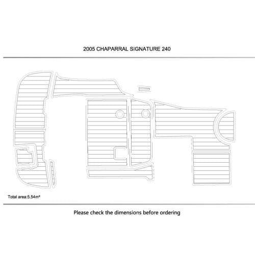 2005 CHAPARRAL 240 Cockpit Swim Platform Pads 1/4" 6mm EVA Teak Non-slip mat