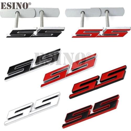 New Car Styling 3D Metal Chrome Zinc Alloy Emblem Car Body SS Badge Sticker Decal Auto Accessory for Chevrolet SS Camaro SS