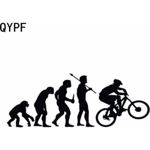 QYPF 15.2CM*5.7CM Personality Climbing Bike Evolution Vinyl Car Stickers S2-0033