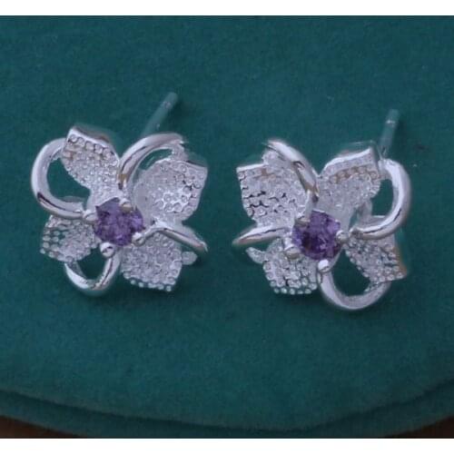 AE614 Hot sterling earrings , fashion jewelry , elegant flower /crualjba bbwajtda silver color