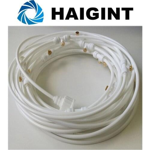 L003 HAIGINT Freeshiping 12M White Low Pressure Garden Misting Cooling System (with 23 fog nozzles included)