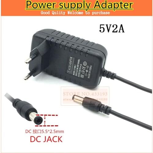 Brand new 5V 2A power adapter switching EU plug dc jack 5.5*2.5 with interchanger